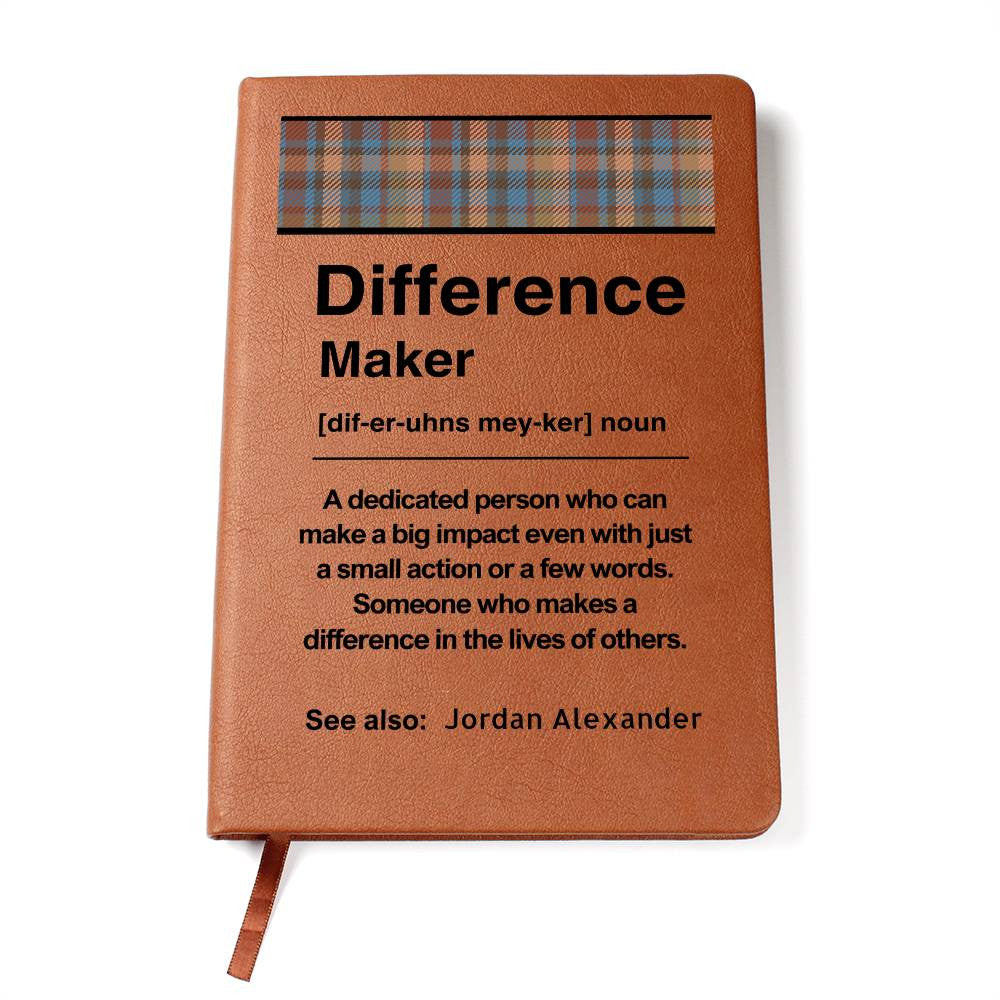 Personalized Difference Maker Journal, Difference Maker Gift, Difference Maker Definition Gift, Mentor Appreciation Gift, Custom Leader Gift