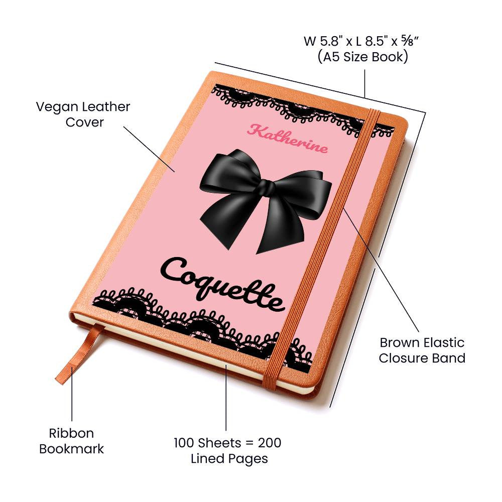 Personalized Pink Bow Coquette Journal & Composition Notebook