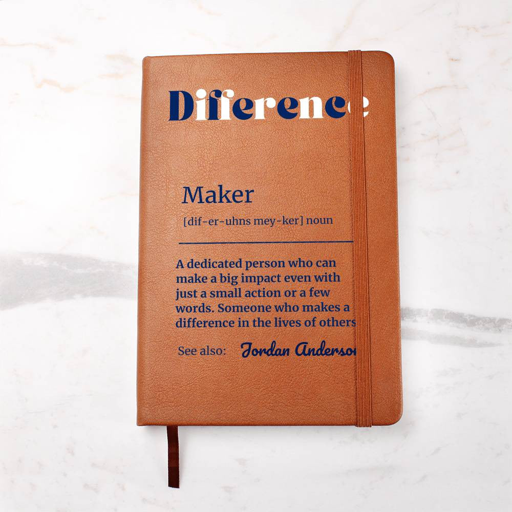 Personalized Difference Maker Journal, Difference Maker Gift, Difference Maker Definition Gift, Mentor Appreciation Gift, Custom Leader Gift