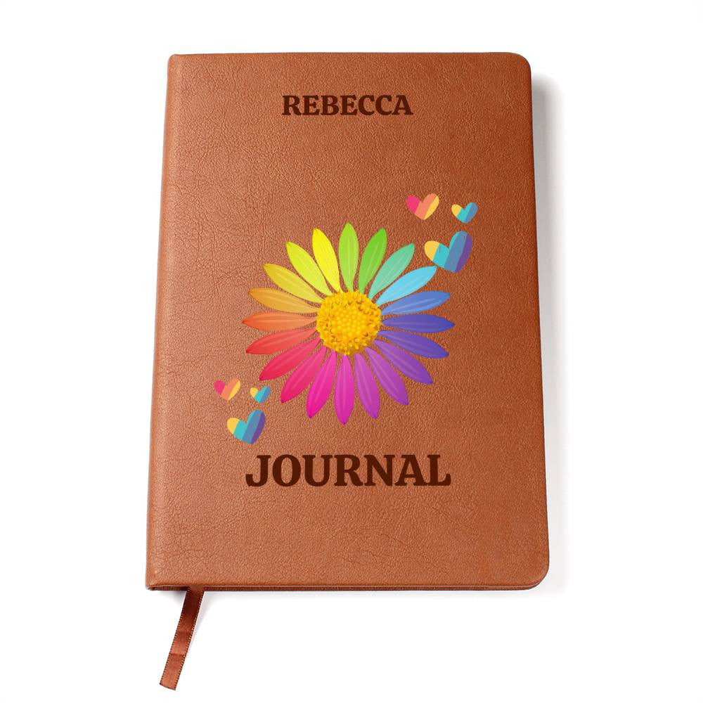 Personalized Journal,Custom Journal,Engraved Lined Journal,Name Diary Journal ,Graphic Journal,Vegan Leather Journal,Sunflower