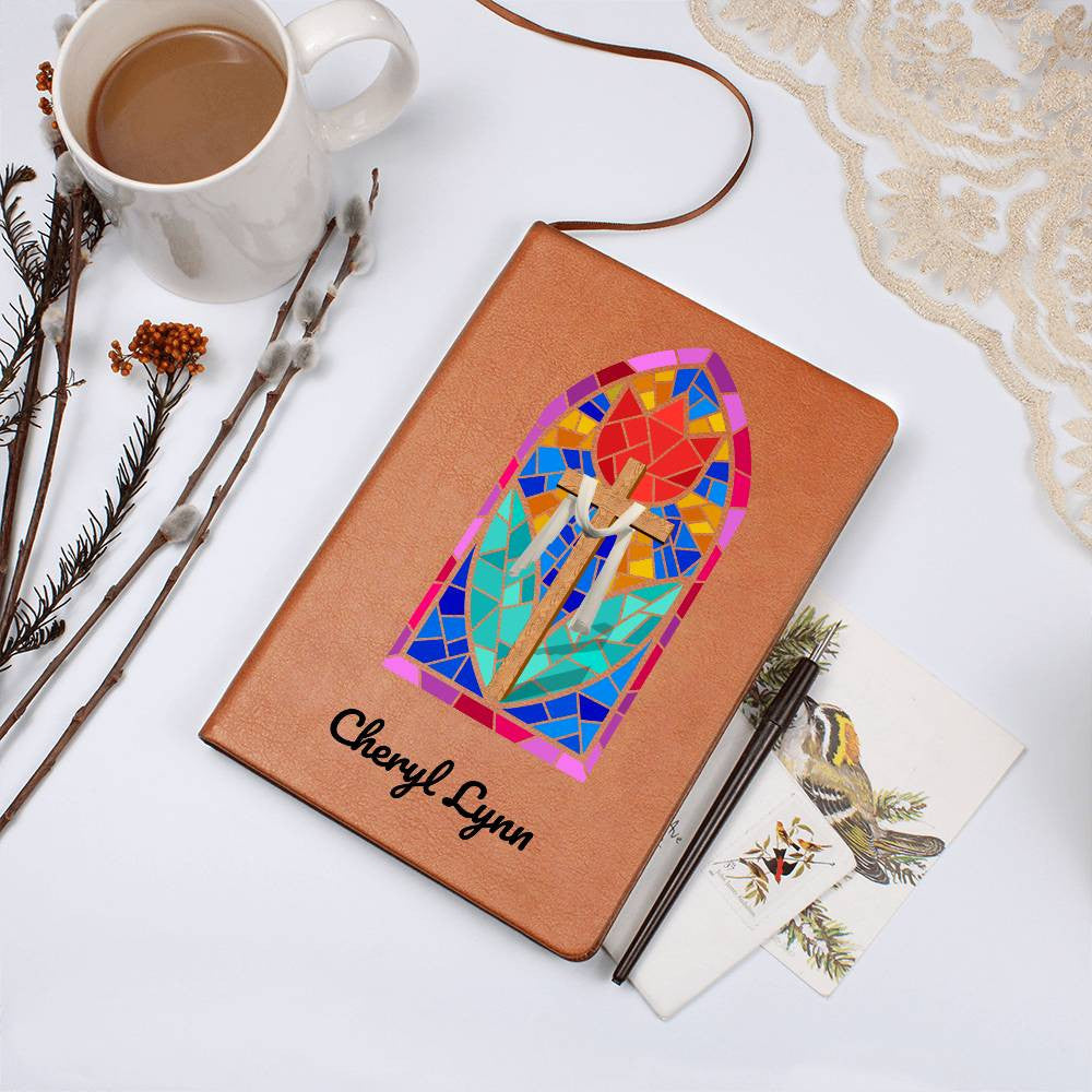 Personalized Book, Name Journal, Easter Gift, Engraved Lined Diary, Custom Vegan Leather Journal, Mother's Day, Graphic Journal