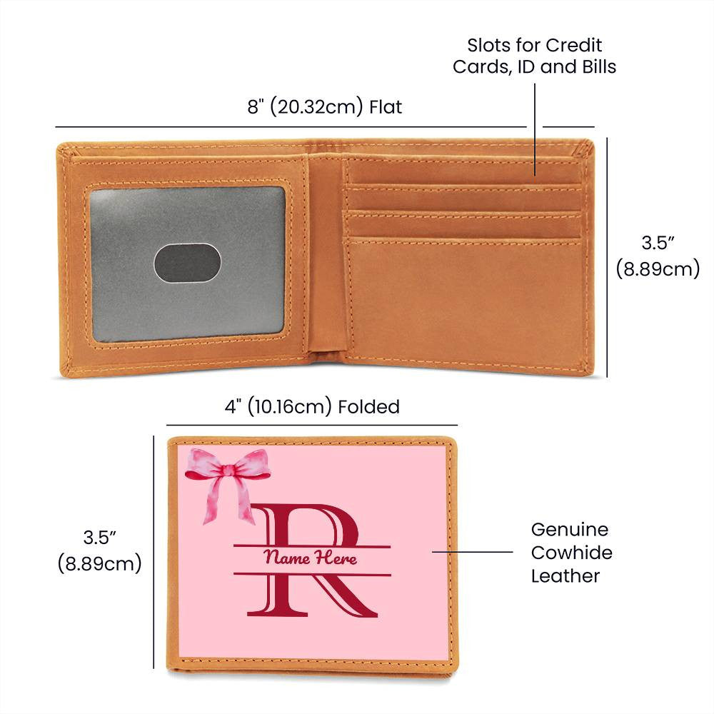 Womens Wallet, Cute Minimalist Wallet, Coquette Wallet, Trifold Wallet, Travel Wallet, Personalized Wallet, Monogram Leather Card Holder