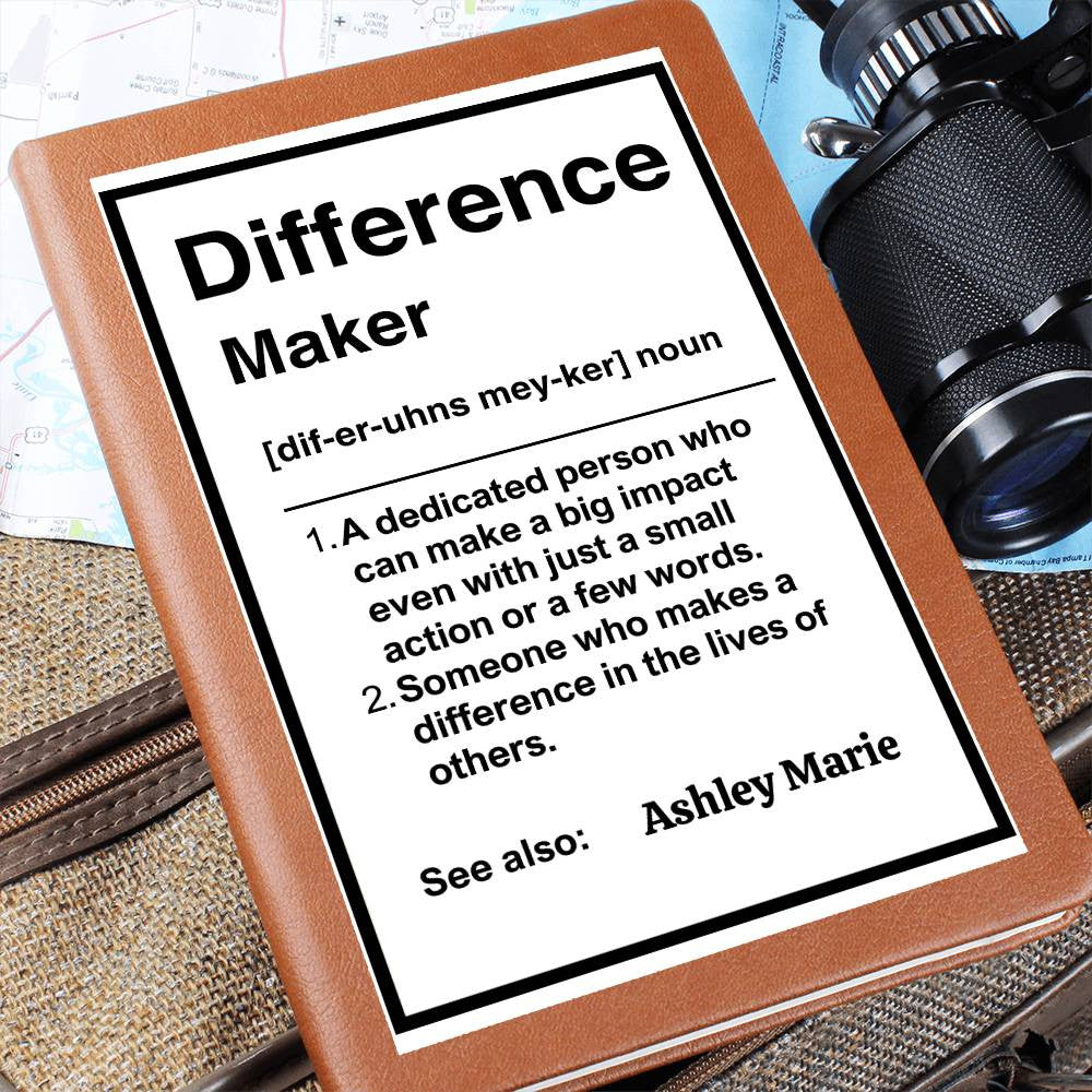 Personalized Difference Maker Journal, Difference Maker Gift, Difference Maker Definition Gift, Mentor Appreciation Gift, Custom Leader Gift