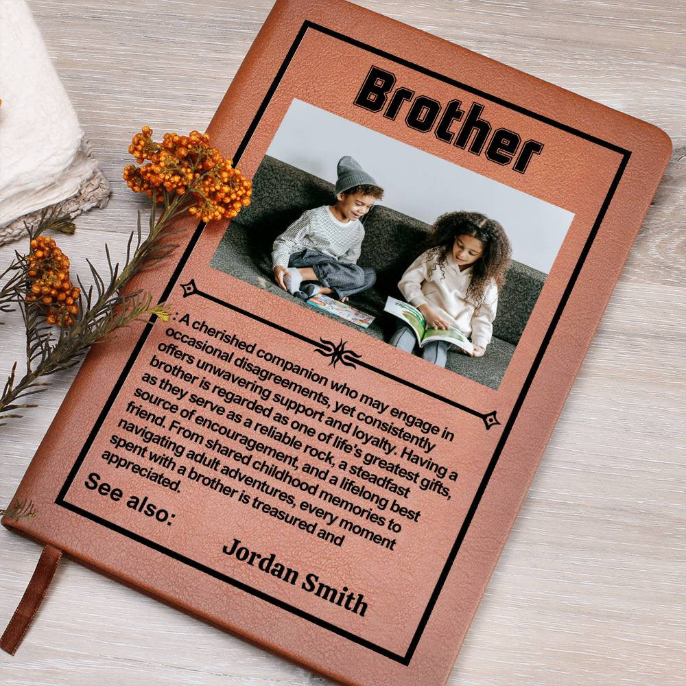 Brother Personalized Photo Difference Maker Journal,Thank You Gift,Graduation Birthday,Coworker Gift,Congratulations Gift,Mentor Appreciate