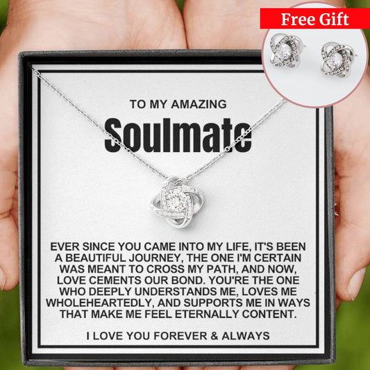 [Almost Sold Out] Soulmate Love Knot Necklace & Free Earrings- Love Cements Our Bond