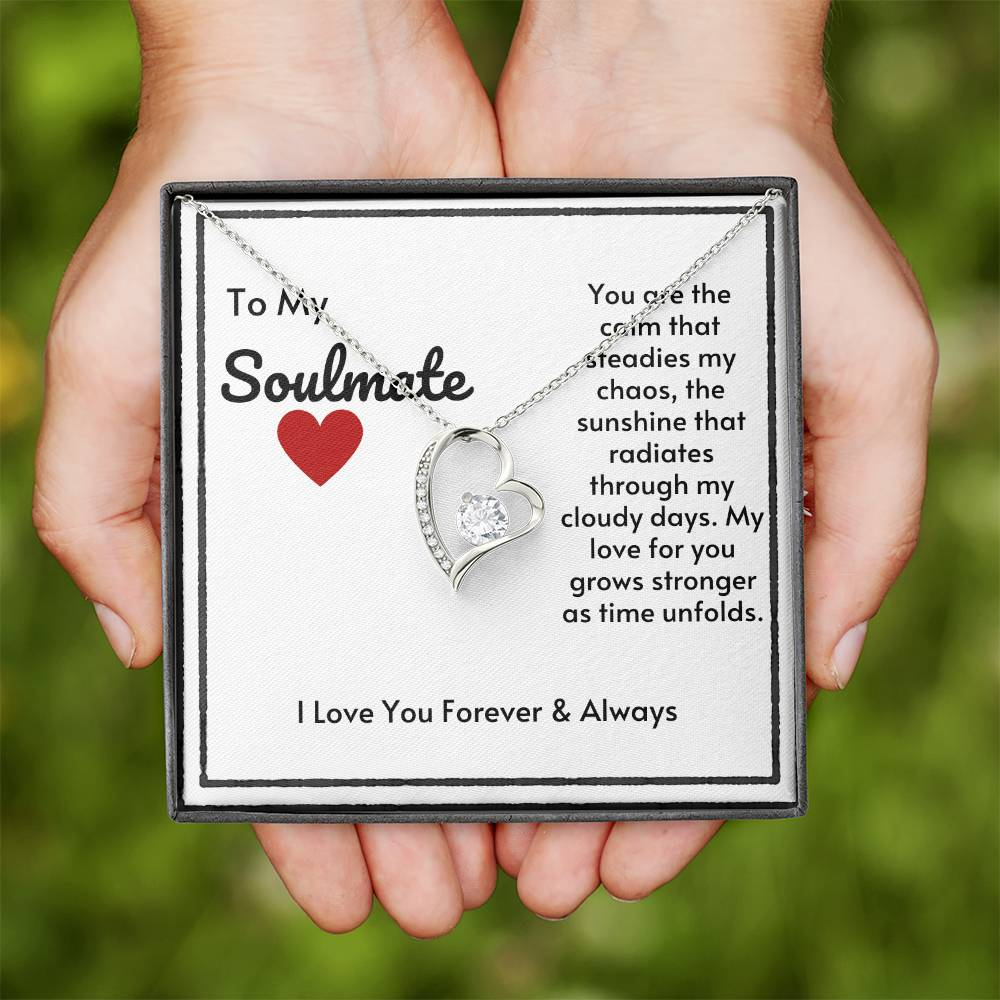 [ALMOST SOLD OUT] Soulmate Heart Necklace & Free Earrings-You Are The Calm To My Chaos