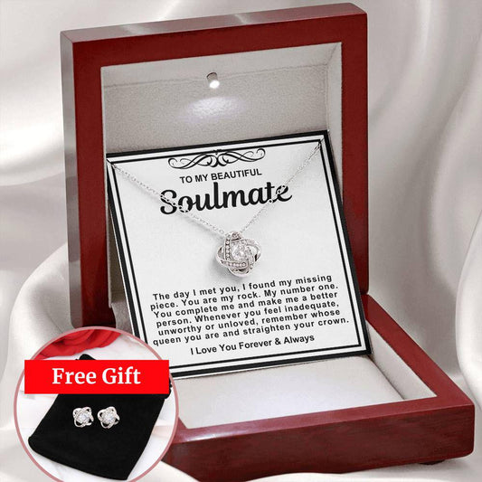 [Almost Sold Out] Soulmate Love Knot Necklace And Free Earrings Gift-My Missing Piece