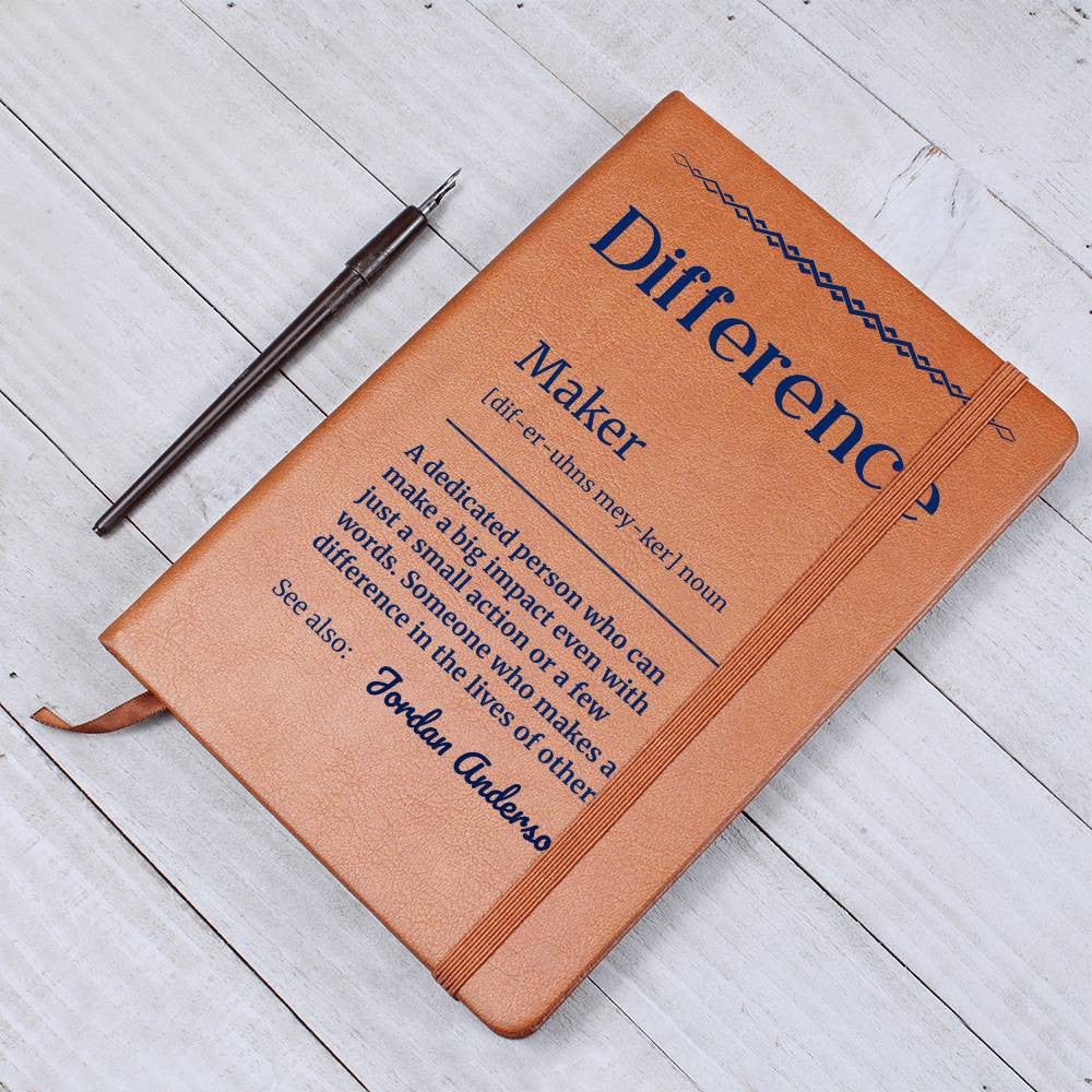 Personalized Difference Maker Journal, Difference Maker Gift, Difference Maker Definition Gift, Mentor Appreciation Gift, Custom Leader Gift