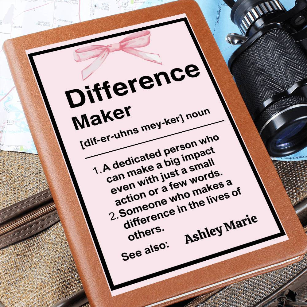 Personalized Difference Maker Journal, Difference Maker Gift, Difference Maker Definition Gift, Mentor Appreciation Gift, Custom Leader Gift