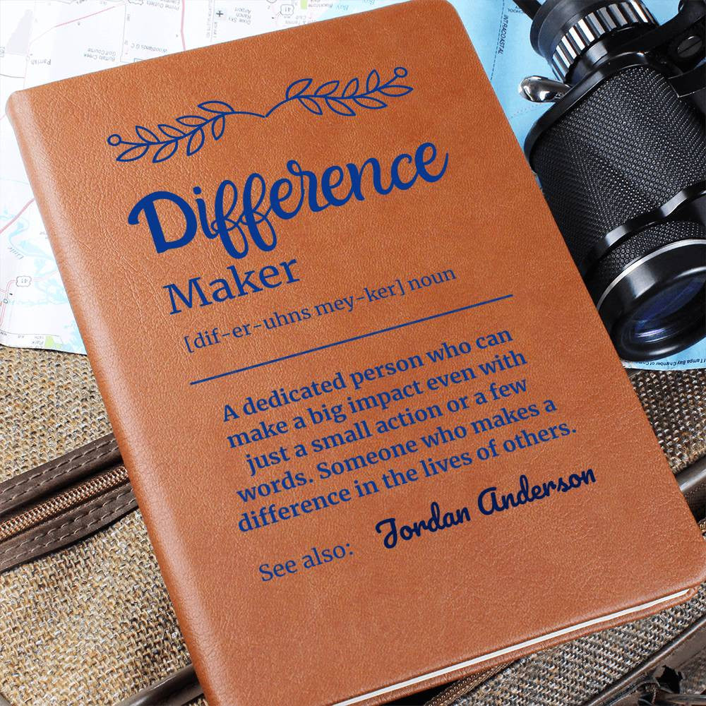 Personalized Difference Maker Journal, Difference Maker Gift, Difference Maker Definition Gift, Mentor Appreciation Gift, Custom Leader Gift