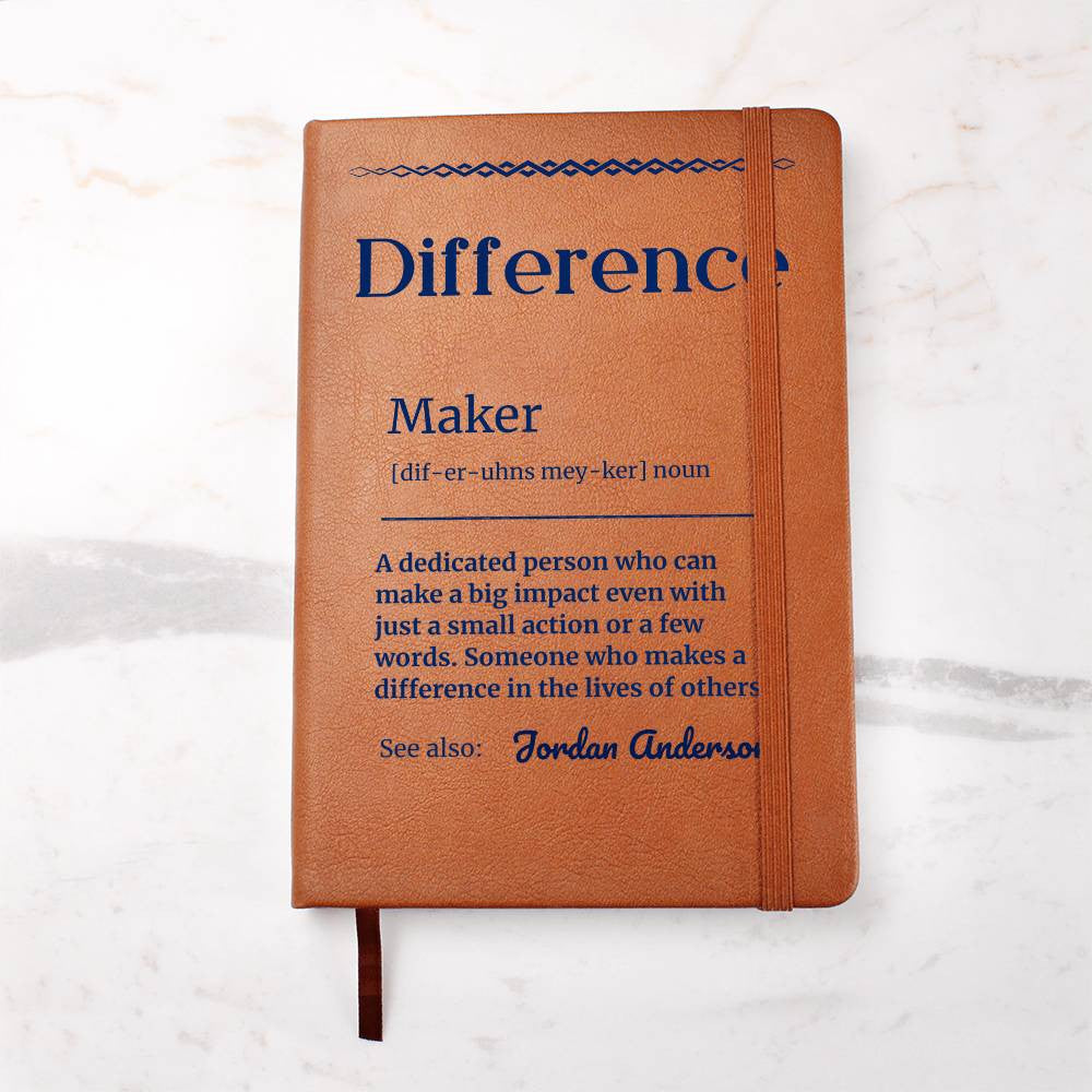 Personalized Difference Maker Journal, Difference Maker Gift, Difference Maker Definition Gift, Mentor Appreciation Gift, Custom Leader Gift