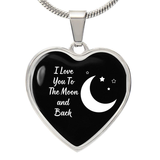 I Love You To The Moon And Back Heart Luxury Necklace