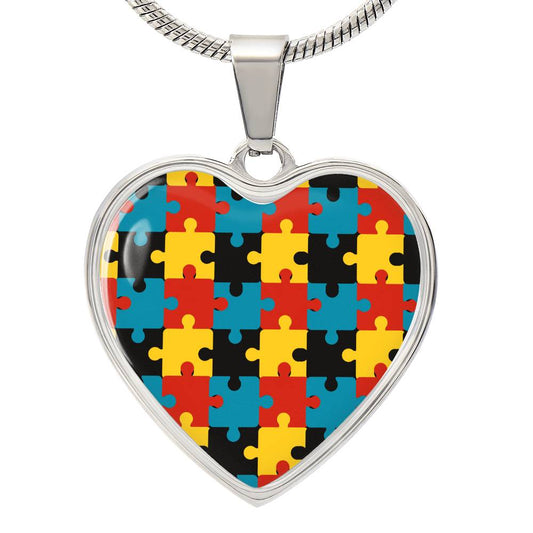 Puzzle Piece Heart Luxury Necklace