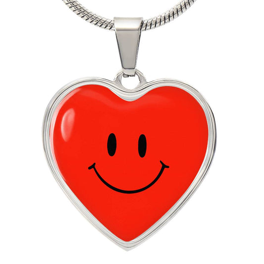 Red Smiley Face Heart Luxury Necklace