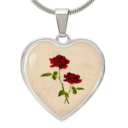 Rose June Birth Flower Heart Luxury Necklace