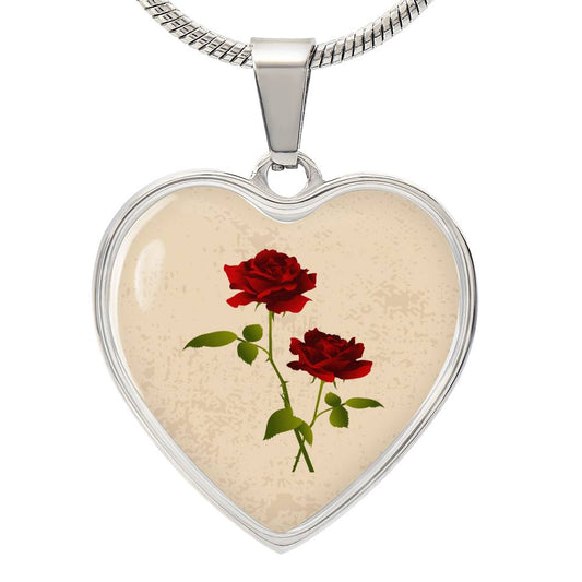 Rose June Birth Flower Heart Luxury Necklace