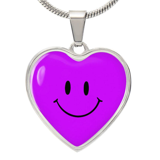 Purple Smiley Face Heart Luxury Necklace