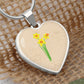 Daffodil March Birth Flower Heart Luxury Necklace