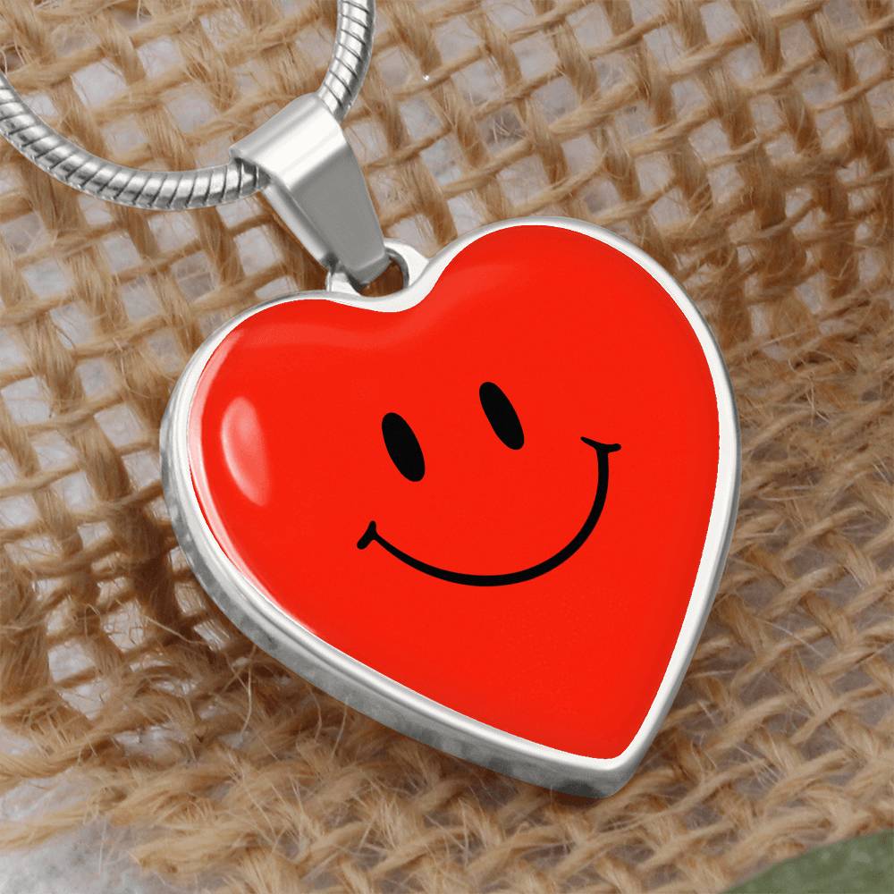 Red Smiley Face Heart Luxury Necklace