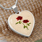 Rose June Birth Flower Heart Luxury Necklace