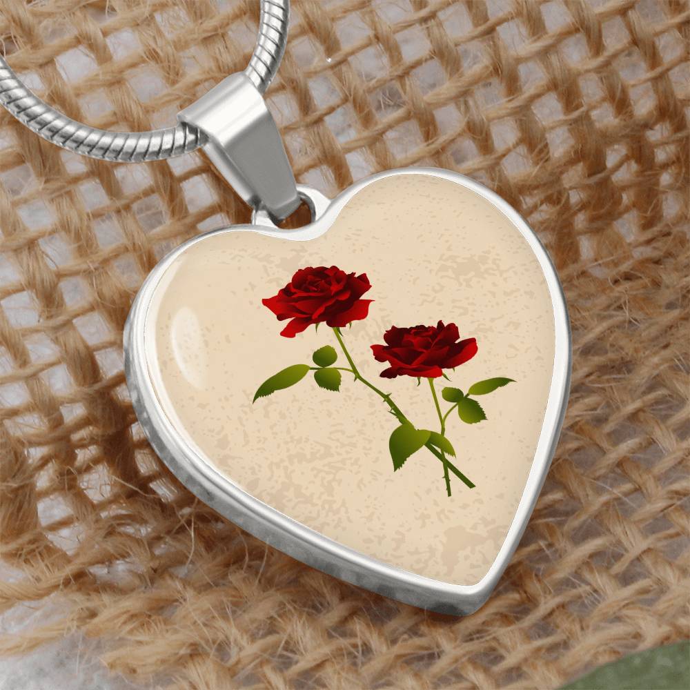 Rose June Birth Flower Heart Luxury Necklace