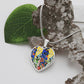 Yellow & Blue Mosaic Heart Luxury Necklace