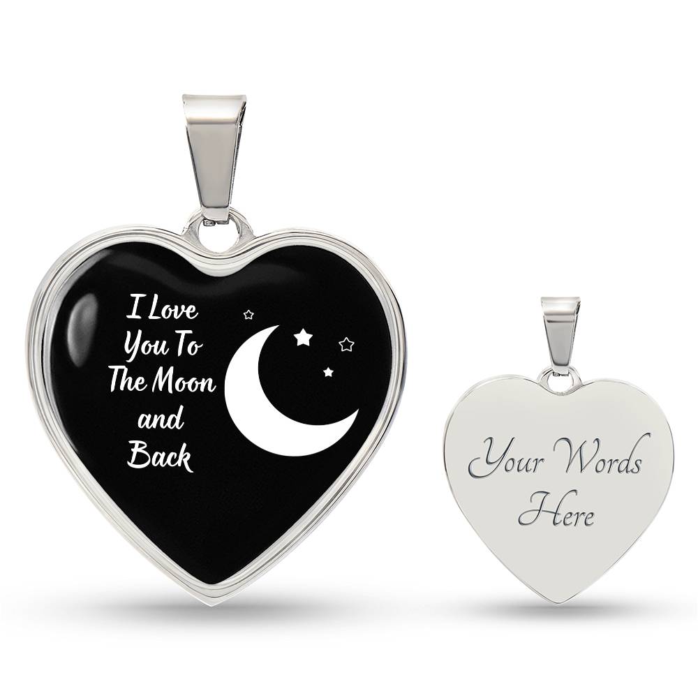 I Love You To The Moon And Back Heart Luxury Necklace