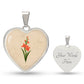 Gladiolus  August Birth Flower Heart Luxury Necklace