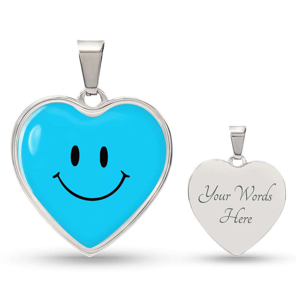 Turquoise Smiley Face Heart Luxury Necklace