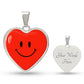Red Smiley Face Heart Luxury Necklace