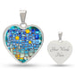 Blue Mosaic Heart Luxury Necklace