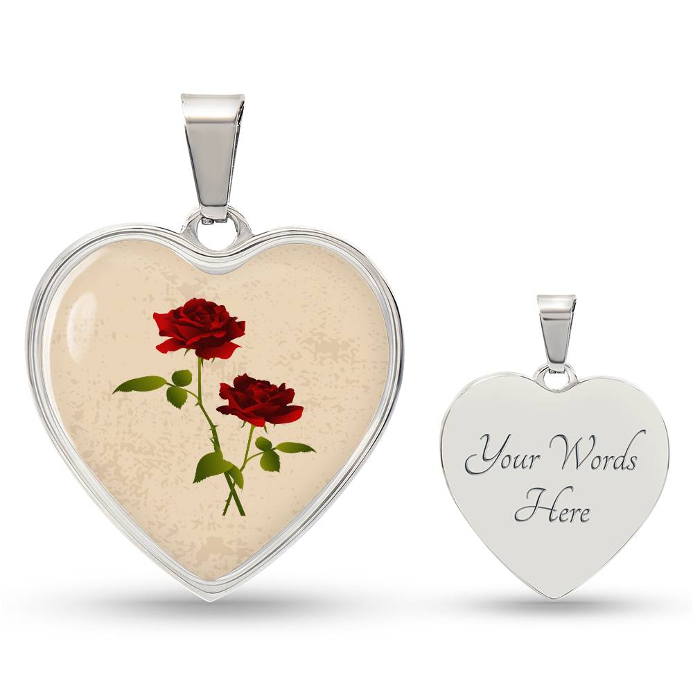 Rose June Birth Flower Heart Luxury Necklace