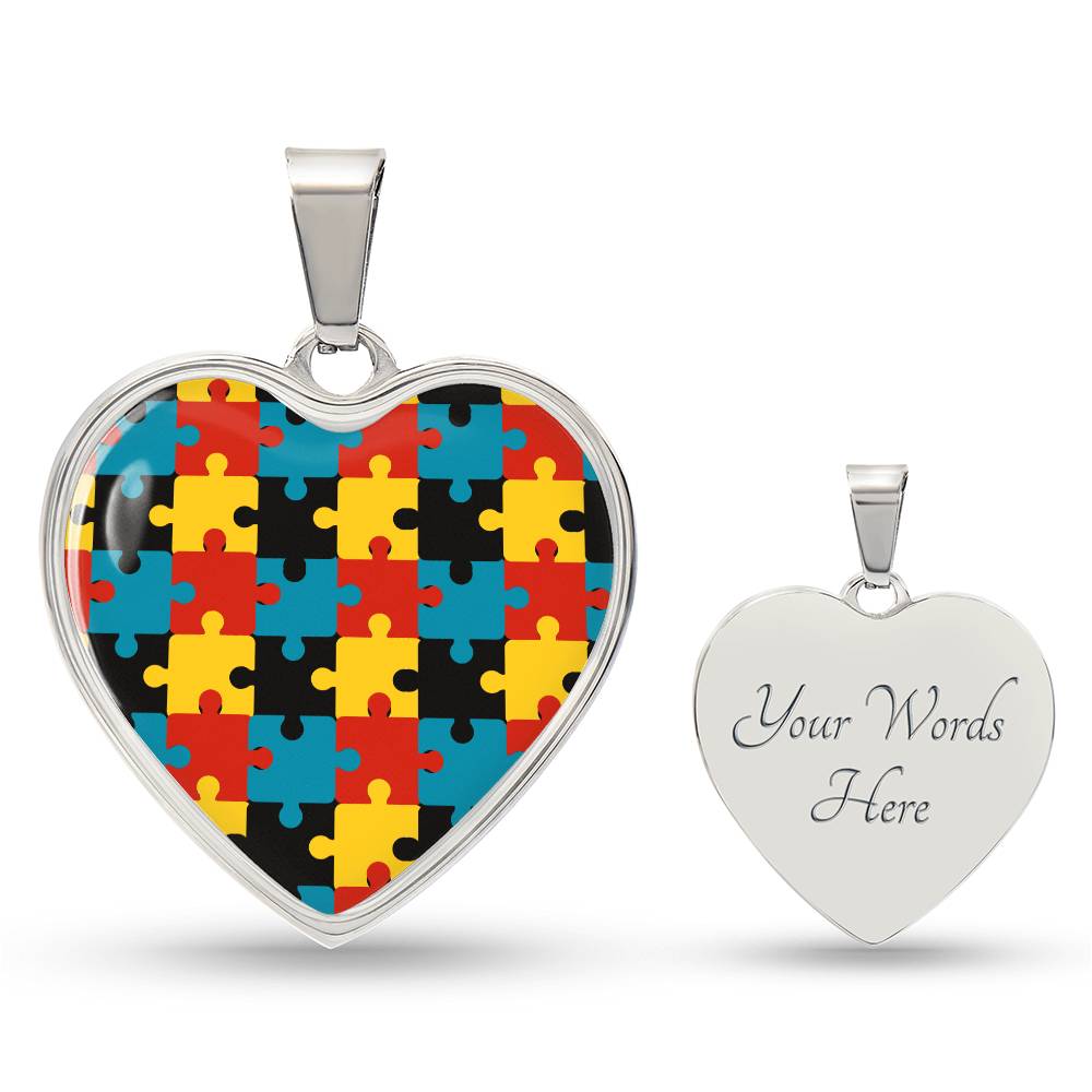 Puzzle Piece Heart Luxury Necklace