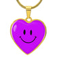 Purple Smiley Face Heart Luxury Necklace