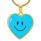 Turquoise Smiley Face Heart Luxury Necklace