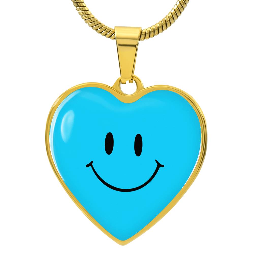 Turquoise Smiley Face Heart Luxury Necklace