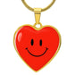 Red Smiley Face Heart Luxury Necklace