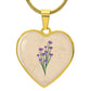 Violet  February Birth Flower Heart Luxury Necklace