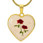 Rose June Birth Flower Heart Luxury Necklace