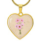 Cosmos October Birth Flower Heart Luxury Necklace