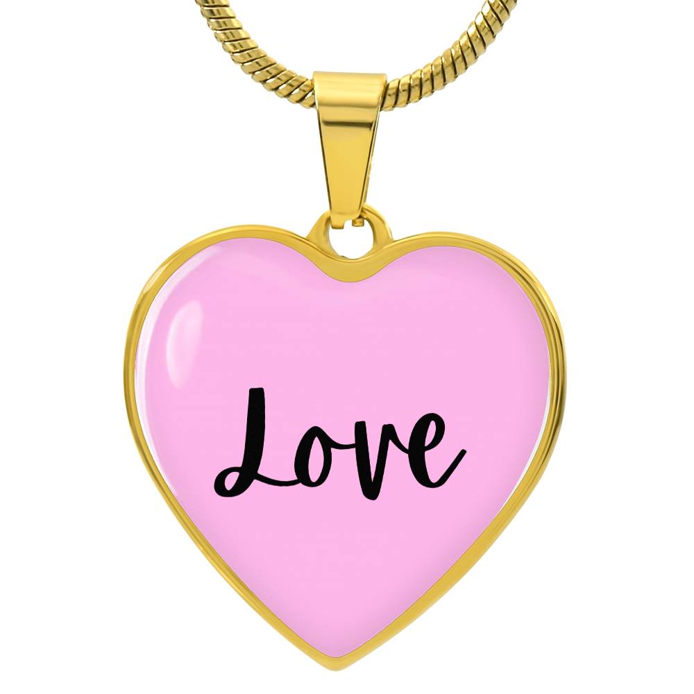 Pink Love Heart Luxury Necklace