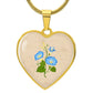Morning Glory September Birth Flower Heart Luxury Necklace