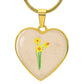 Daffodil March Birth Flower Heart Luxury Necklace