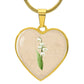Lily Of The Valley May Birth Flower Heart Luxury Necklace