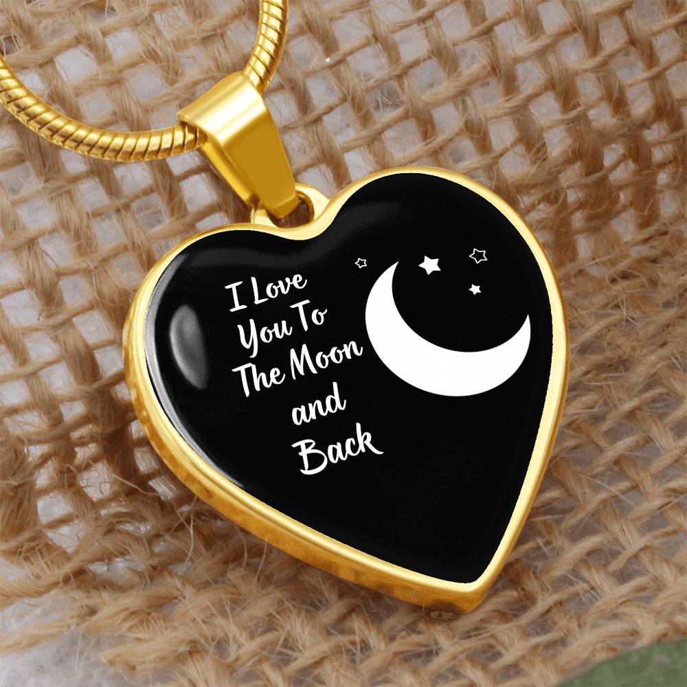 I Love You To The Moon And Back Heart Luxury Necklace