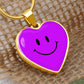Purple Smiley Face Heart Luxury Necklace