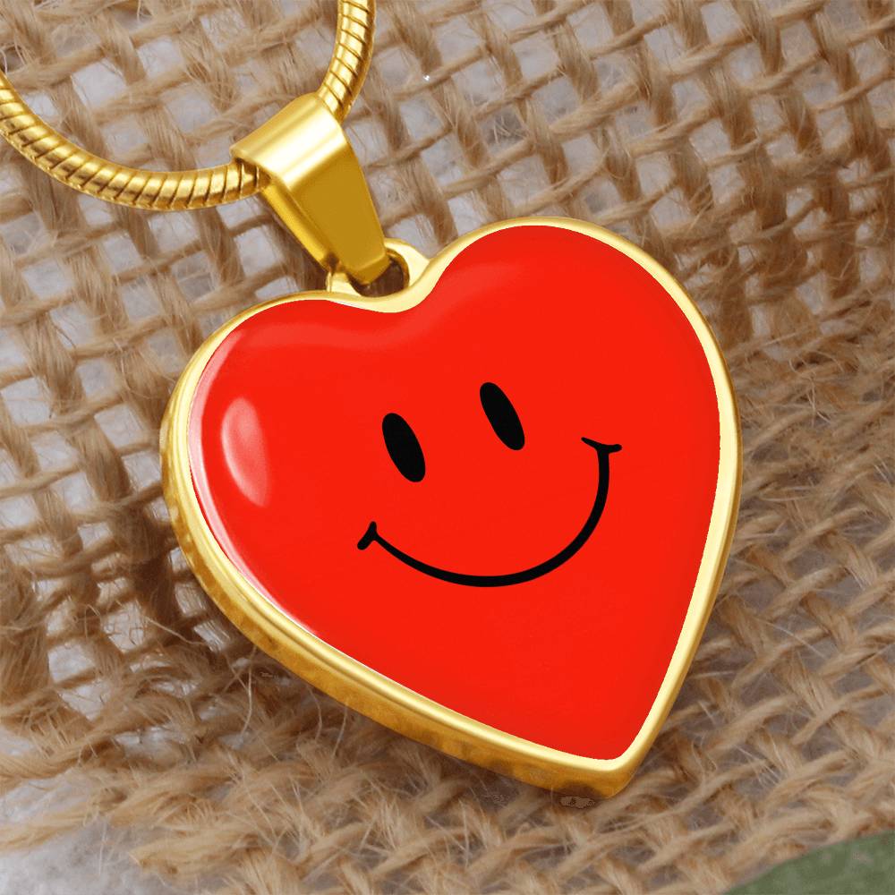 Red Smiley Face Heart Luxury Necklace