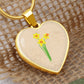 Daffodil March Birth Flower Heart Luxury Necklace