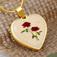Rose June Birth Flower Heart Luxury Necklace