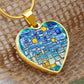 Blue Mosaic Heart Luxury Necklace